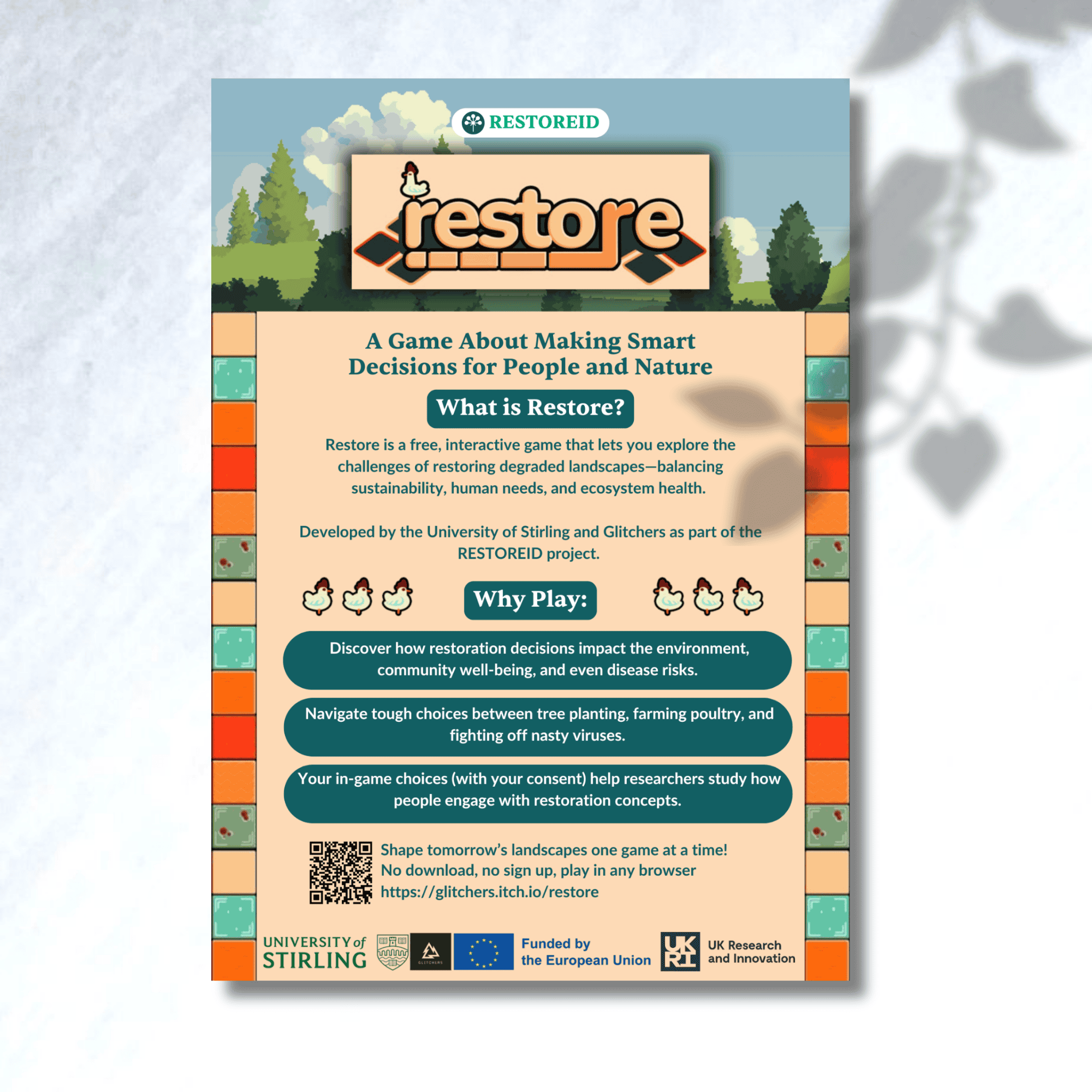 Restore Videogame Promotional Flyer